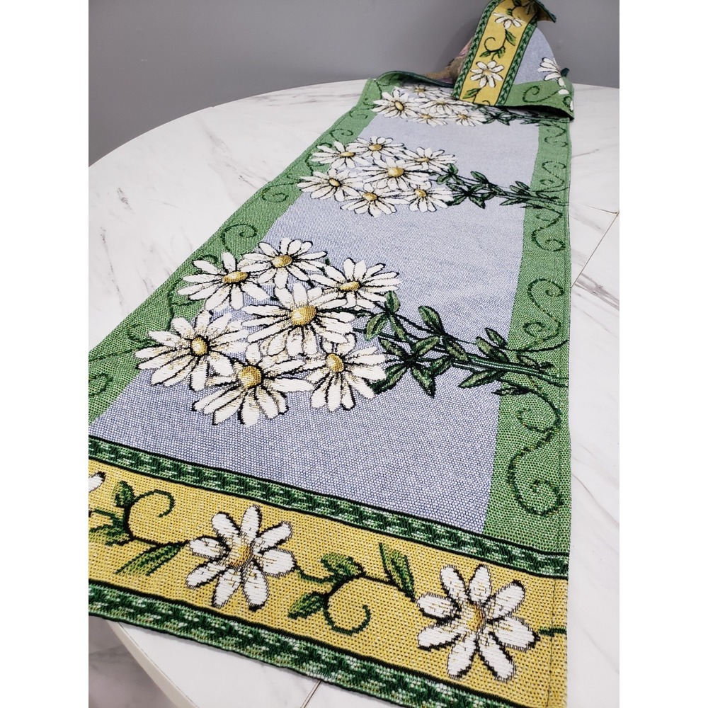 Jacquard Tapestry Table‎ Runner Sunflowers Floral garden cottagecore whimsical